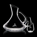 60 Oz. Bearden Crystalline Carafe w/ 2 Stemless Wine Glasses